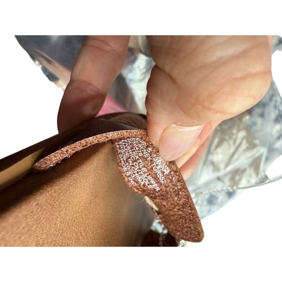 MIA Kids Elayney Sandals Girls Size 3 Tan Slides Faux Leather - Picture 4 of 4